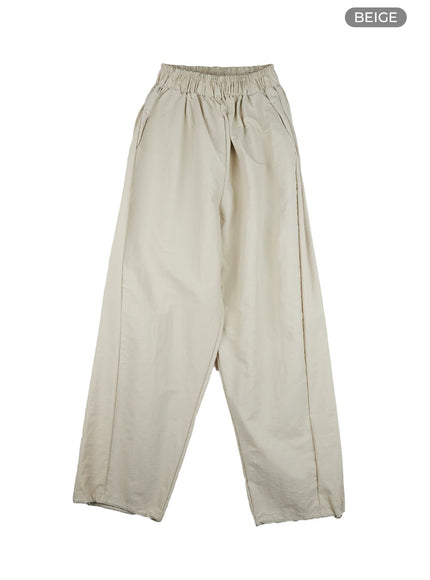 banded-nylon-jogger-pants-cl415 / Beige