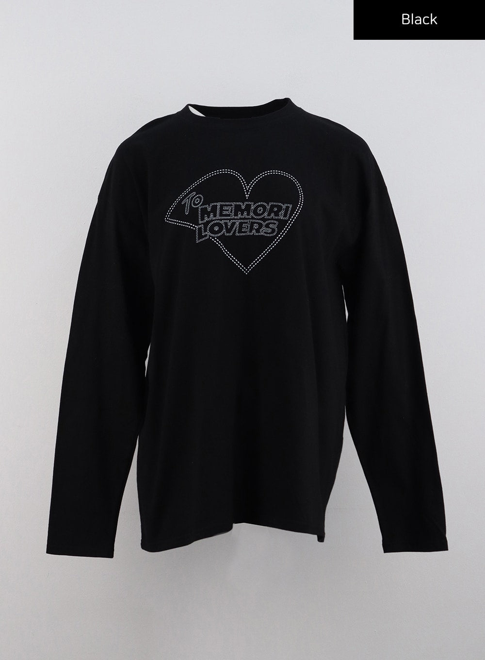 oversized-graphic-long-sleeve-cn328 / Black