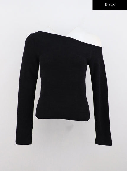 Asymmetrical One-Shoulder Top CO323 Korean Women's Fashion LEWKIN