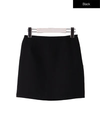basic-mini-skirt-of414 / Black