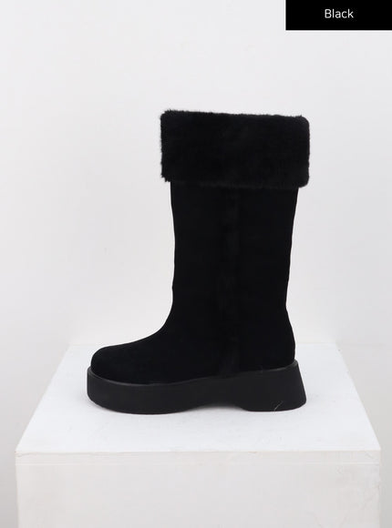 suede-midi-boots-cn315 / Black