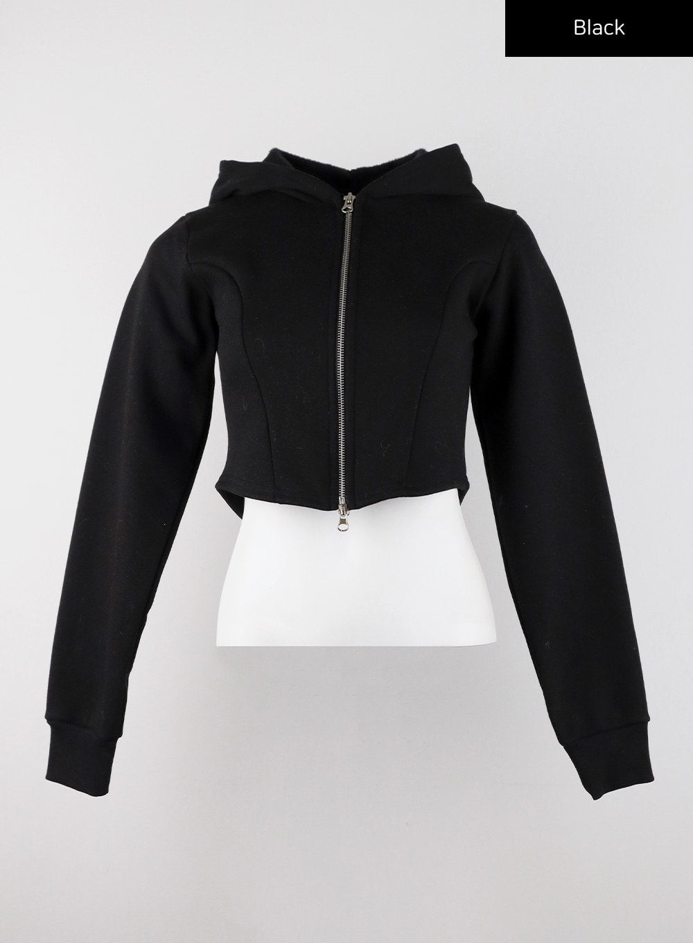 Double Zip-Up Cropped Hoodie