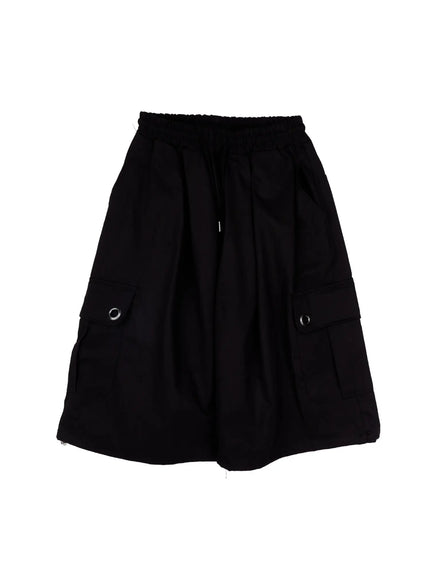 wide-leg-cargo-shorts-ca524 / Black