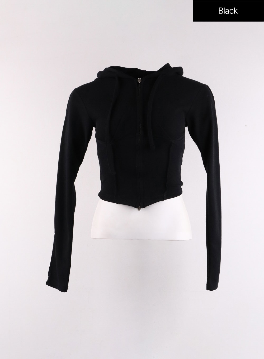 Slim Fit Zip-Up Crop Hoodie CF405