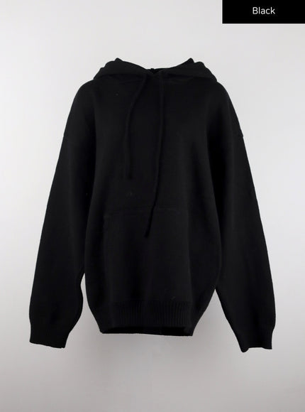 cozy-knit-hoodie-sweater-cd319 / Black