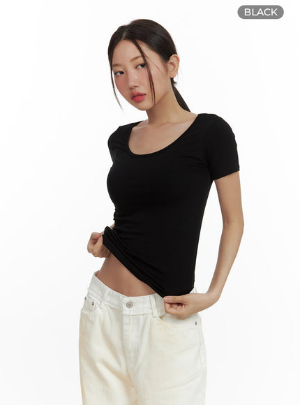 round-neck-solid-tee-cu420 / Black