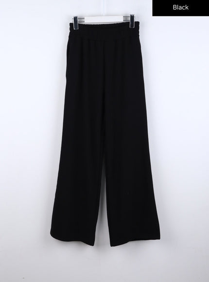banded-fleeced-sweatpants-co327 / Black