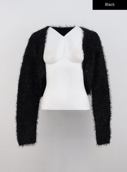 soft-knit-crop-cardigan-cd301 / Black