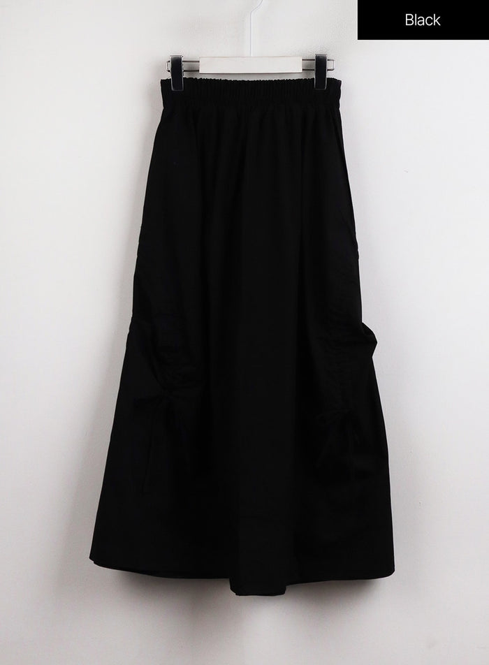ribbon-detail-maxi-skirt-oj419 / Black