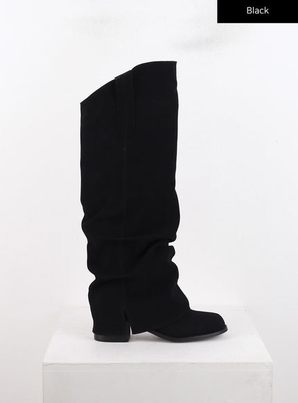 suede-gaiter-boots-cd308 / Black