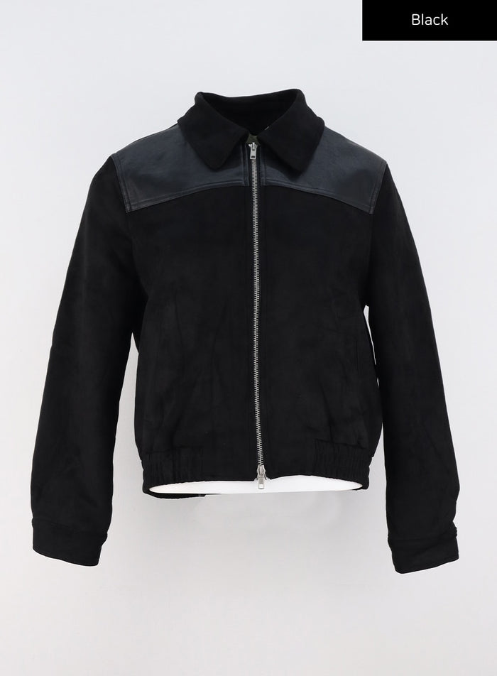 zip-up-bomber-jacket-cs321 / Black