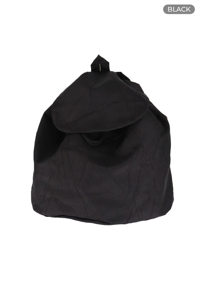 nylon-flap-backpack-cm422 / Black