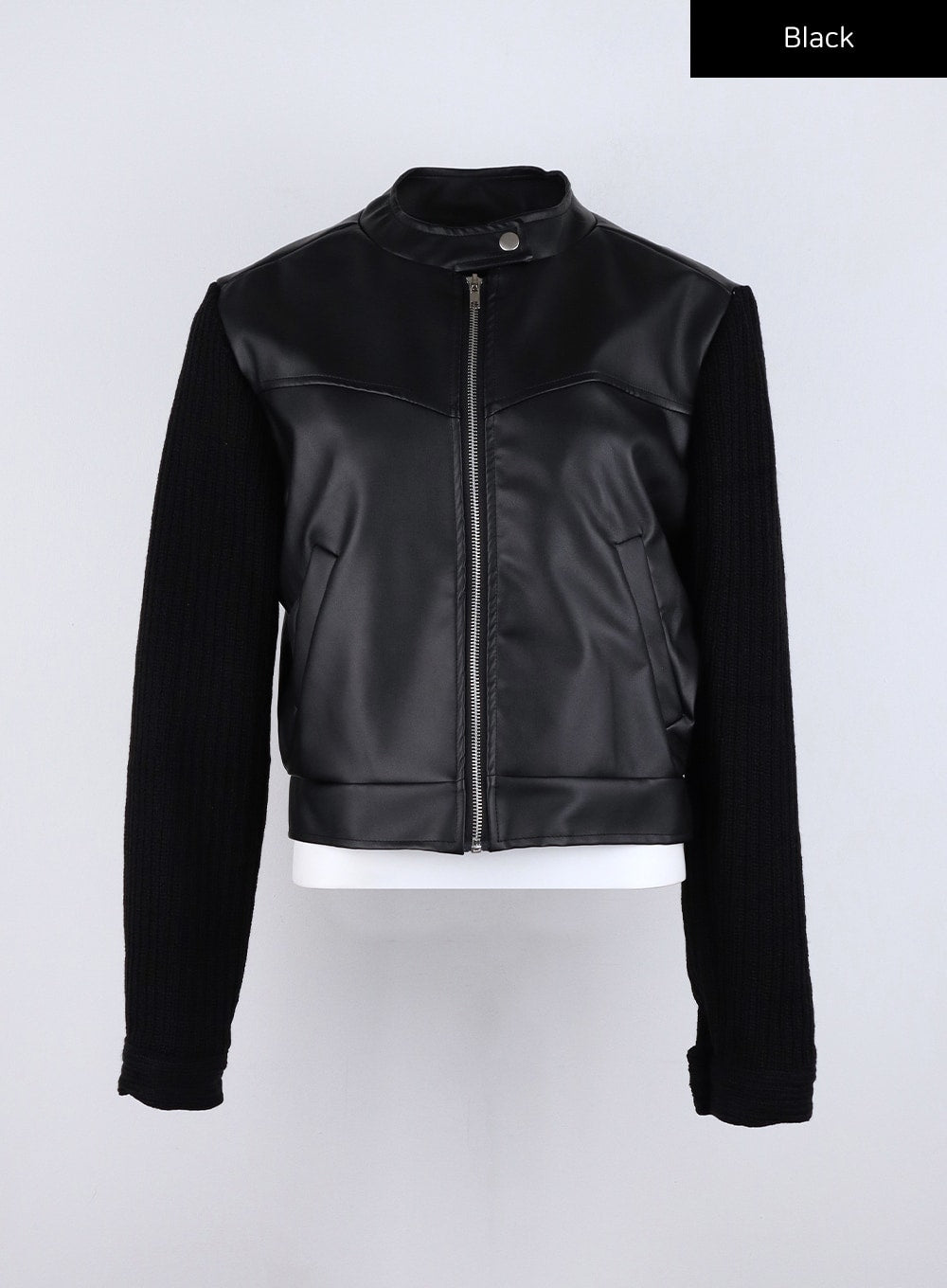 Two-Tone Faux Leather Jacket CO325