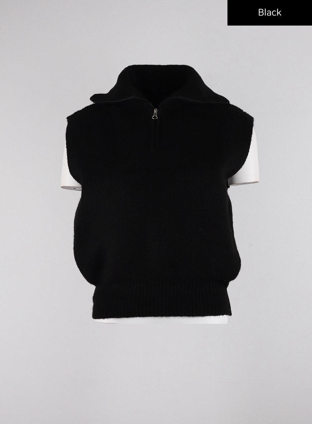 half-zip-sweater-vest-cd312 / Black