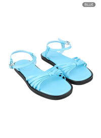 twist-strap-faux-leather-sandals-oy409 / Blue