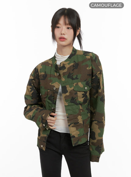 comfy-oversized-polyester-coat-cs412 / Camouflage