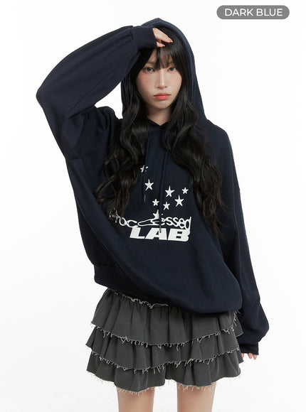acubi-oversized-graphic-hoodie-cg421 / Dark blue