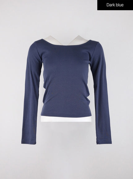 round-neck-slim-fit-tee-od327 / Dark blue