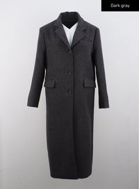 button-tailored-maxi-coat-cn309 / Dark gray