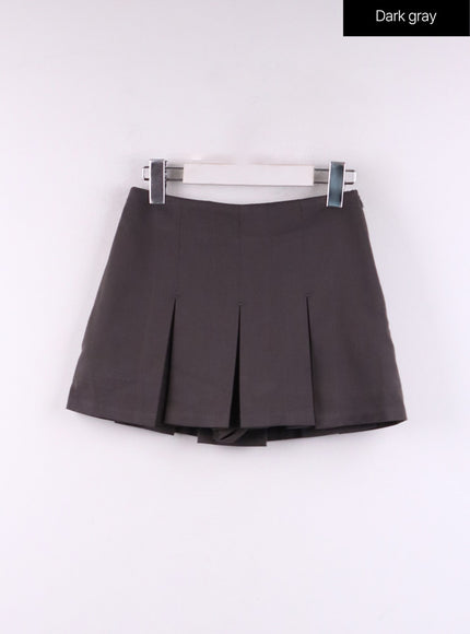pleated-mini-skirt-cf407 / Dark gray