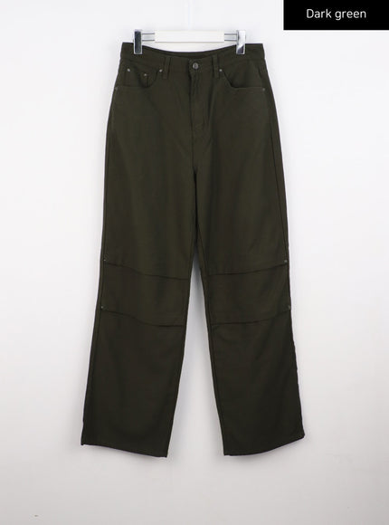 cotton-wide-fit-pants-cs321 / Dark green