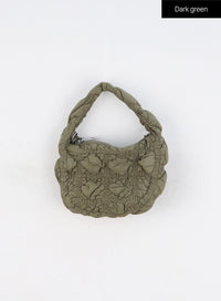 quilted-mini-tote-bag-in317 / Dark green