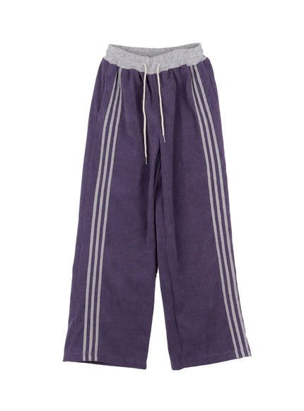 corduroy-wide-leg-sweatpants-cn521 / Dark purple