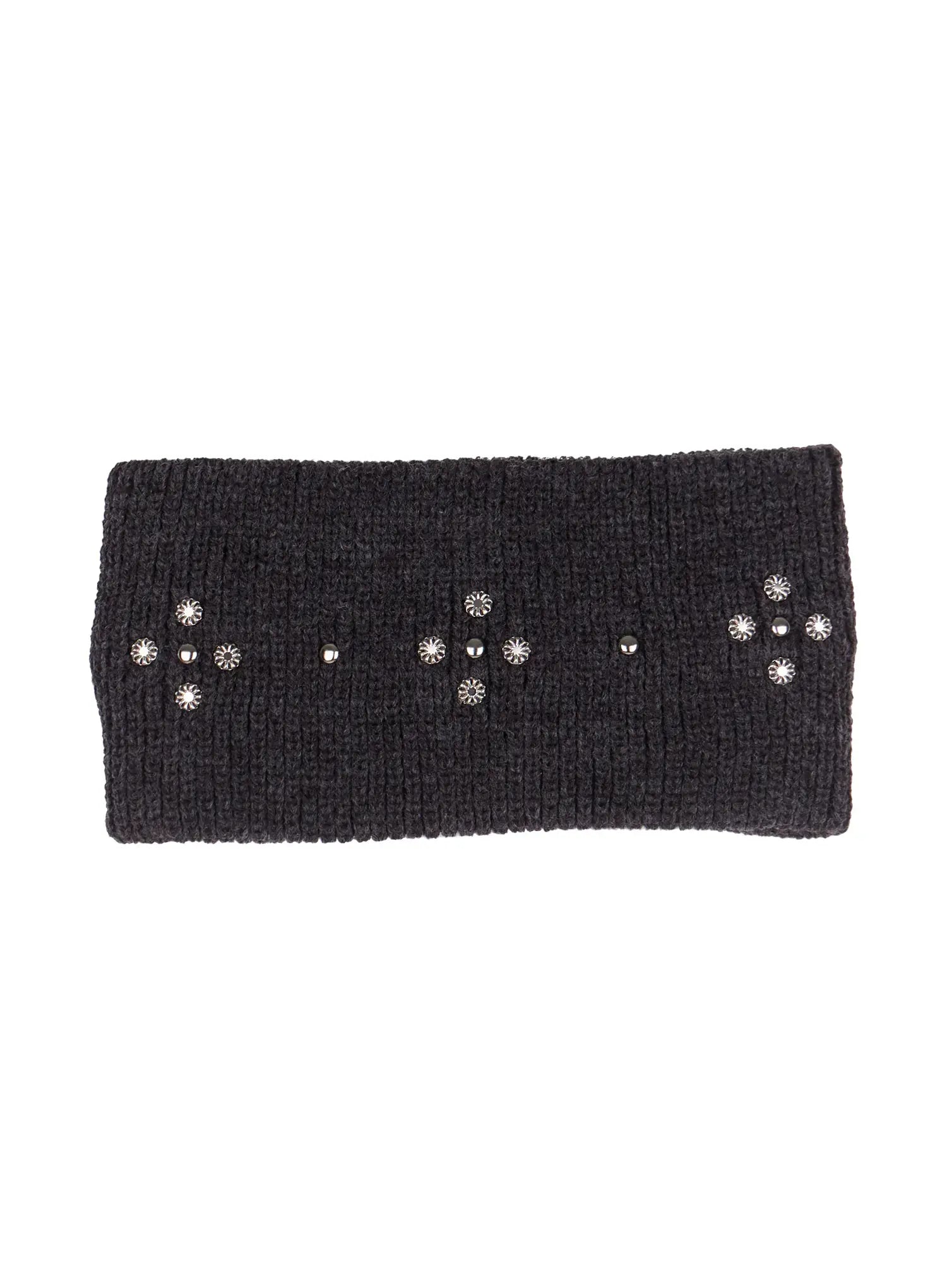 Studded Knit Headband CS503 / Dark gray