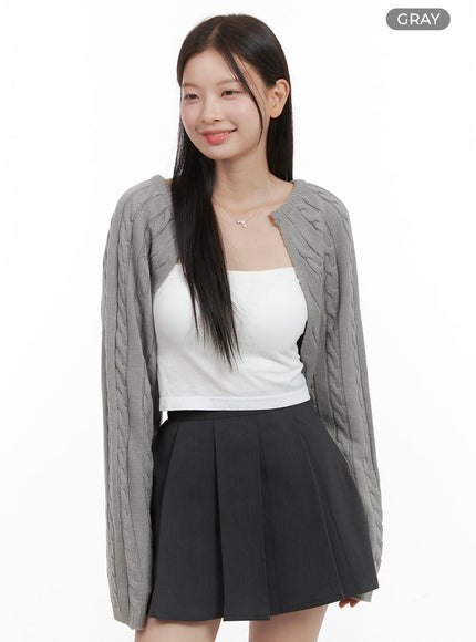 cable-knit-bolero-og419 / Gray