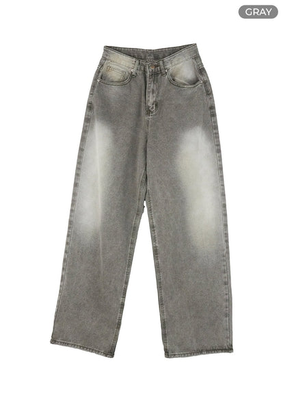 faya-vintage-washed-wide-leg-jeans-og406 / Gray