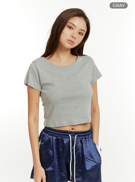 basic-cotton-crop-tee-cu421 / Gray