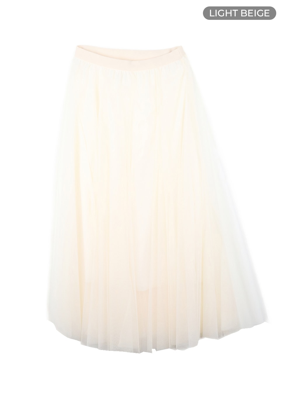 tulle-maxi-skirt-om427 / Light beige