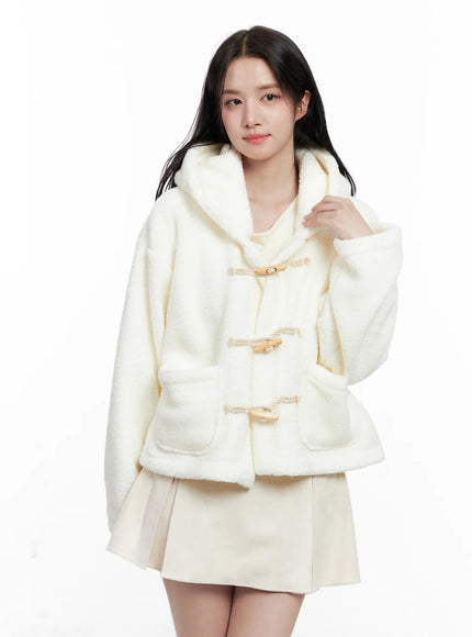 toggle-hooded-jacket-co524 / Light beige
