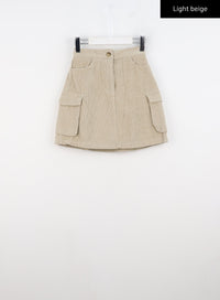 corduroy-cargo-mini-skirt-cn321 / Light beige