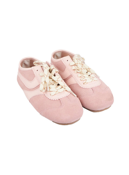 cow-suede-leather-sneakers-cd425 / Light pink
