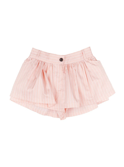 striped-pleated-mini-skirt-cj526 / Light pink