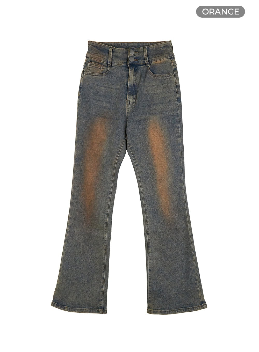 Pamela Belt Bootcut Jeans OG407 in Orange, size 1XL(Length-L)