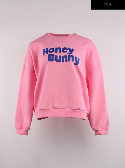 lettering-sweatshirt-oj431 / Pink