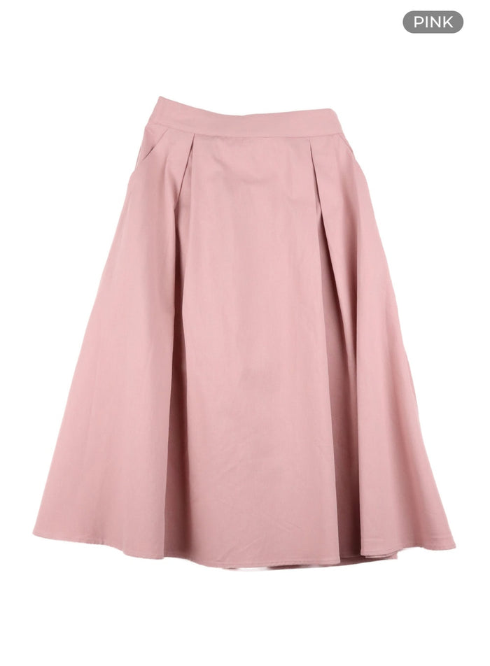 a-line-flare-midi-skirt-oy413 / Pink