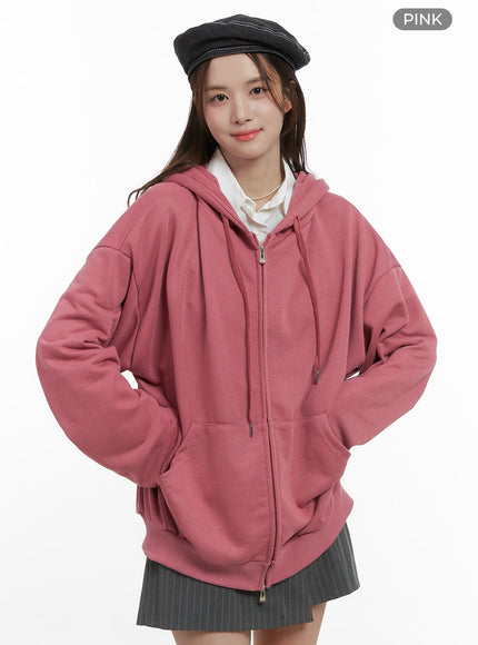 baggy-cotton-long-sleeve-hoodie-os416 / Pink