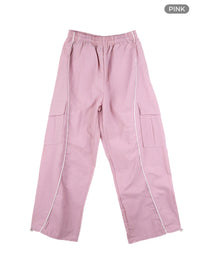 sporty-wide-contrasting-trousers-om426 / Pink