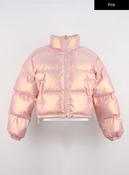 crop-metallic-puffer-jacket-in322 / Pink