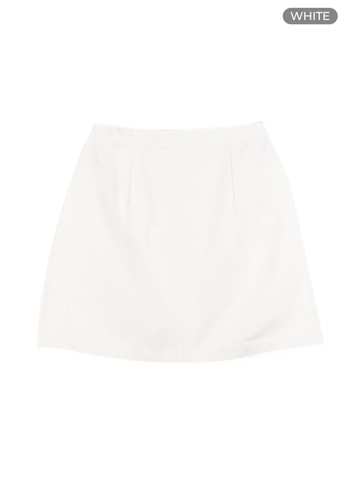 cotton-solid-mini-skirt-om429 / White