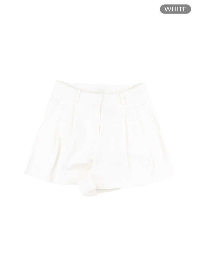 cotton-pintuck-shorts-oa405 / White