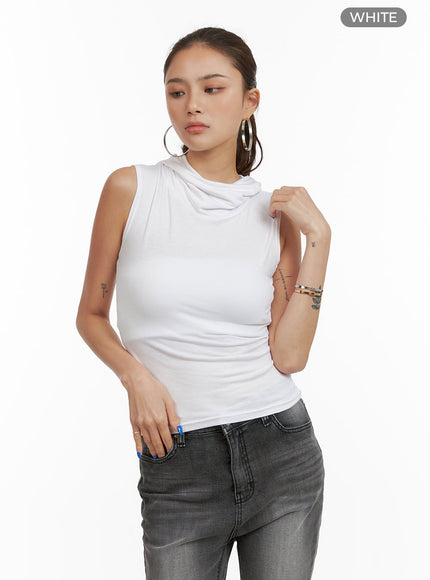 turtleneck-tank-hoodie-cy431 / White