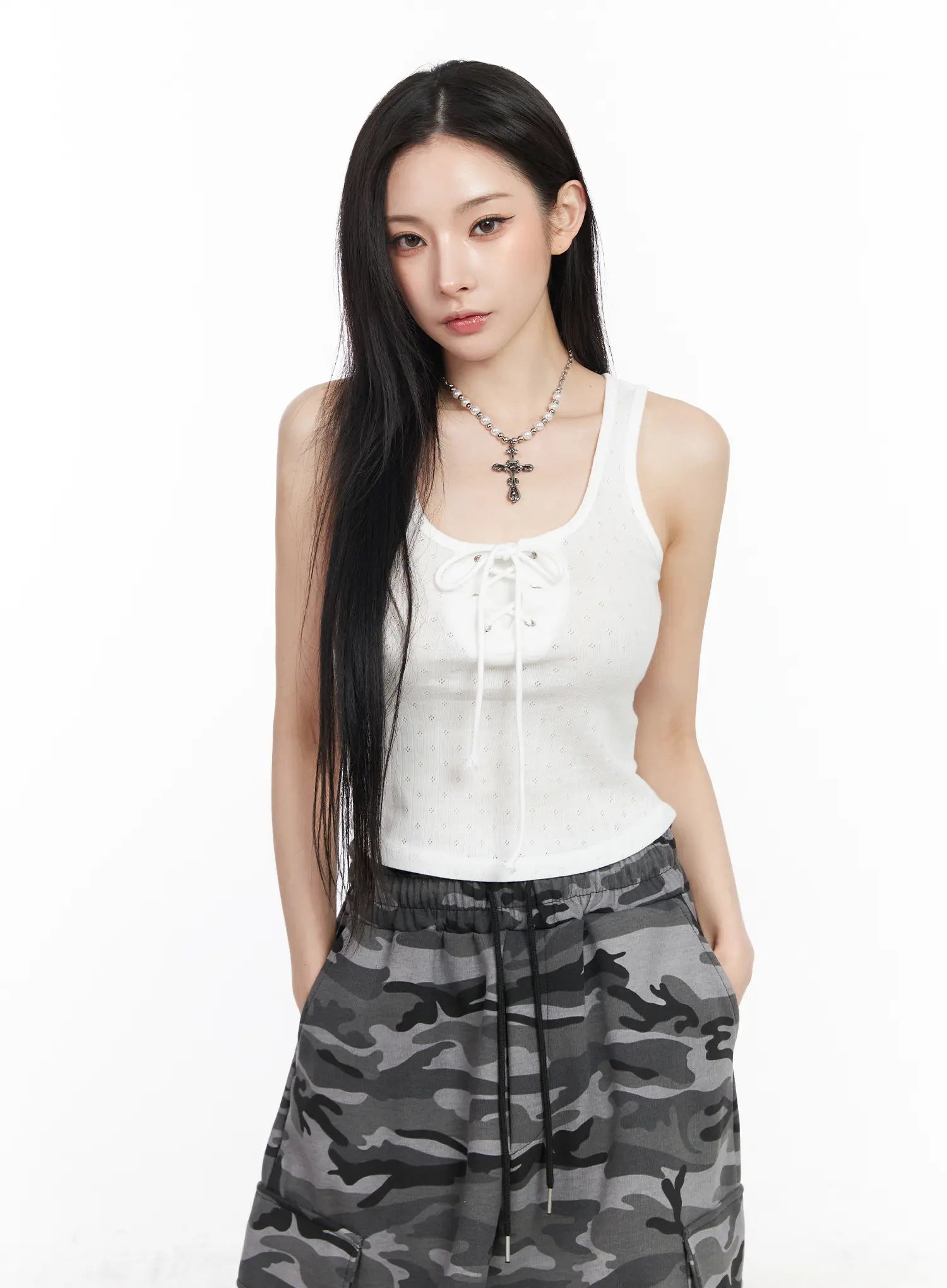 summer-knit-crop-tank-top-cm519 / White