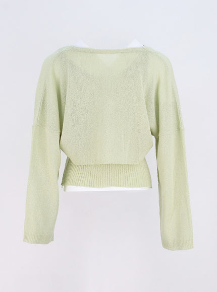 網布上衣和開衫套裝 OY317