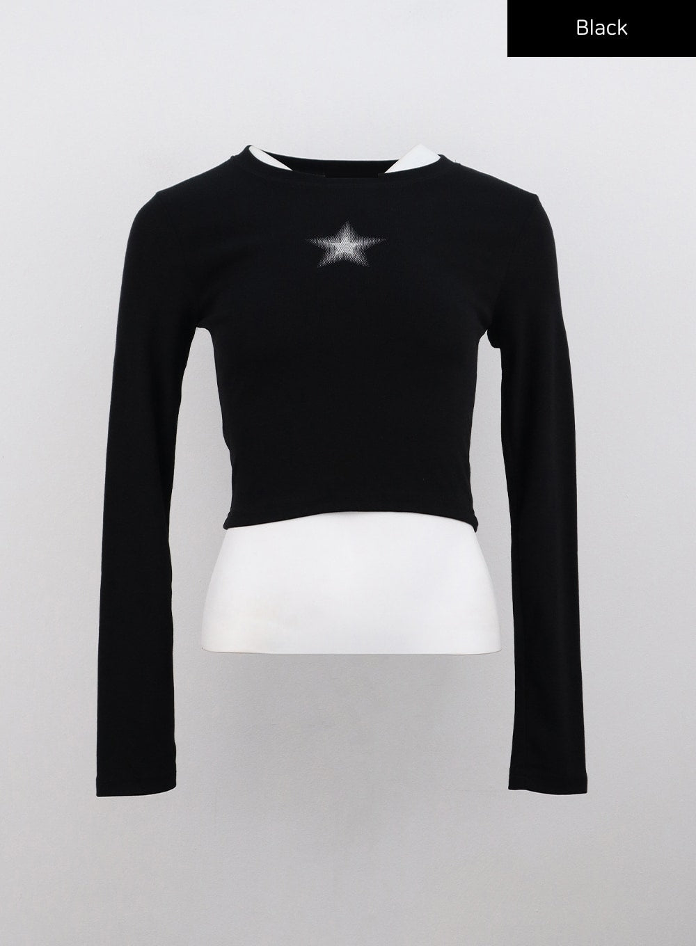 Star Graphic Long Sleeve Slim Fit Tee CG315 - Korean Women's 