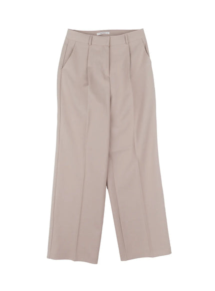 pintuck-tailored-trousers-cs523 / Beige