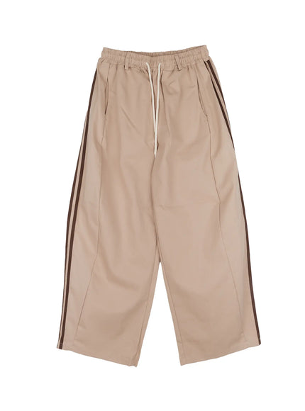 double-stripe-wide-cotton-pants-co501 / Beige